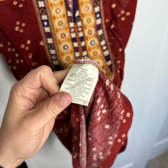 Anthropologie Tiny Mirva Red Spotted Mirrors V-neck Tank Top Size XS - Picture 4 of 5